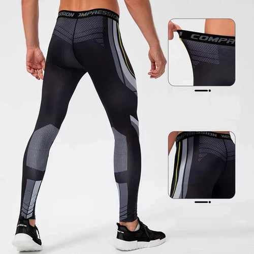 KAVRIX Men's Compression Leggings - Quick-Dry Gym Training