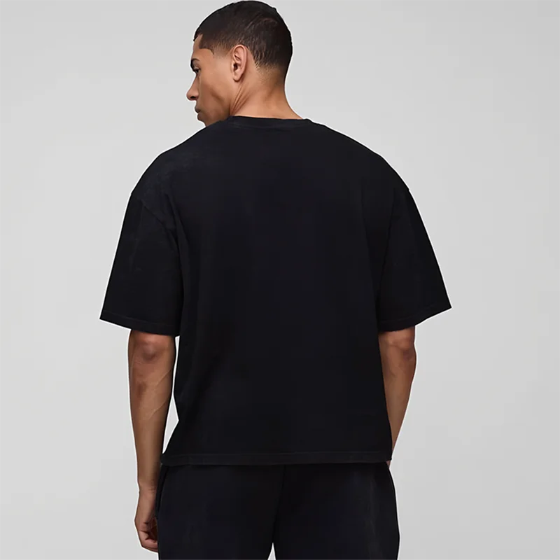 Oversized Boxy Fit Dropped Shoulders Running T-shirts Mens Cotton Heavyweight Half Sleeve Sports T Shirts Casual Gym Clothing