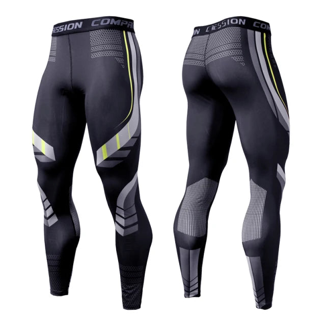 KAVRIX Men's Compression Leggings - Quick-Dry Gym Training